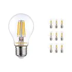 Mehrfachpackung 10x Noxion Lucent Fadenlampe LED Bulb 8W 827 A60 E27 Klar | Extra Warmweiss - Ersatz für 75W