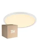 Mehrfachpackung 3x Nordlux LED-Wand- und Deckenleuchte Oja 29 18W 827 1700lm Weiss IP20 | 3-Stufen Dimmbar - Extra Warmweiss