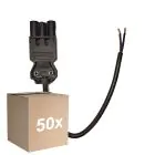 Mehrfachpackung 50x Noxion GST - Kompatibel Versorgungskabel Schwarz - Männlich + Offene Enden - 0,3m - 2 pole 0,75mm2