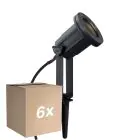 Mehrfachpackung 6x Nordlux Erdspießleuchte Aluminium Schwarz | Geeignet für GU10